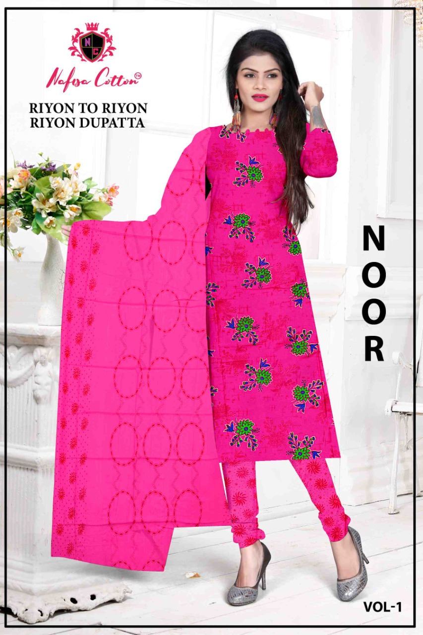 Nafisa Cotton Noor Rayon Casual Wear Dress Material Salwar Suit At Lowest Rate Wholesale Dealer Surat