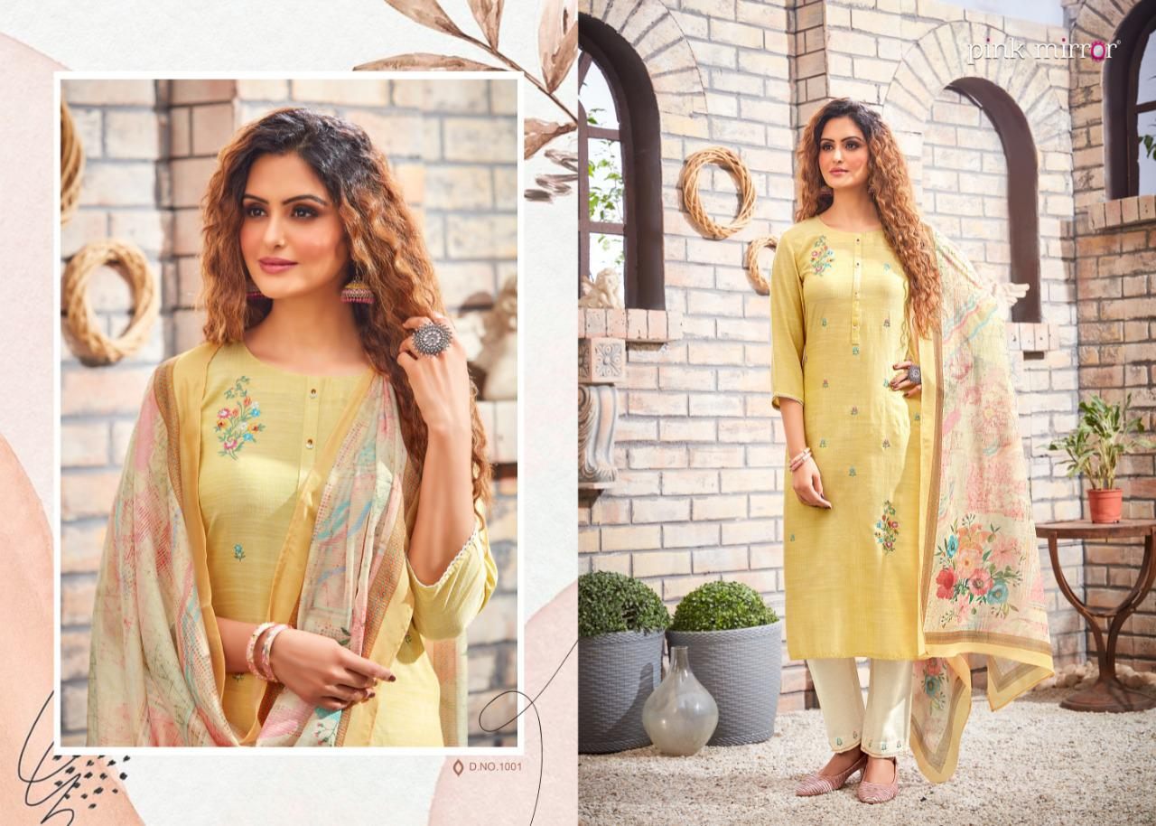 Pink Mirror Cherish Pure Viscose With Embroidery Work Fancy Casual Wear Ready Made Salwar Suits Wholesale Dealer Surat
