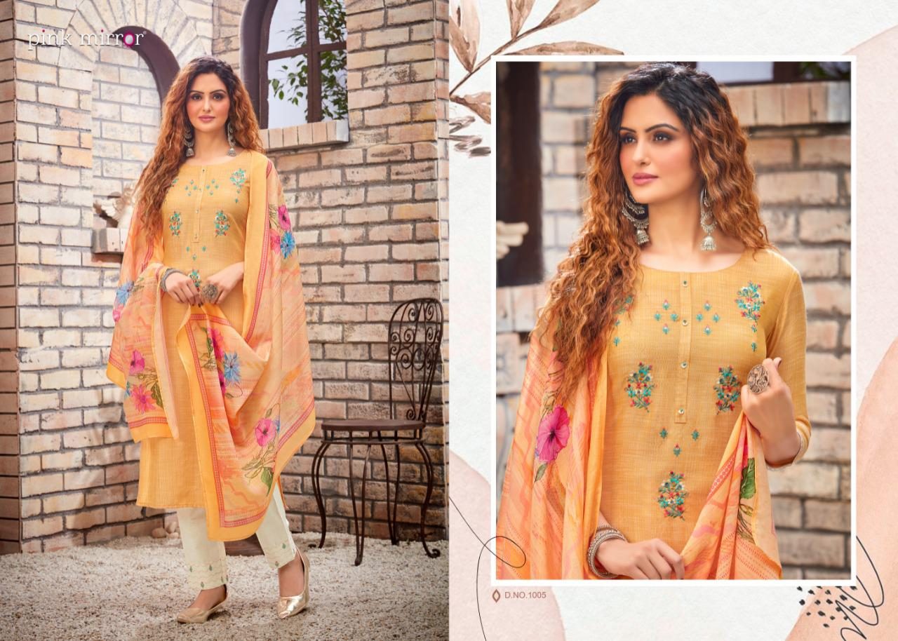Pink Mirror Cherish Pure Viscose With Embroidery Work Fancy Casual Wear Ready Made Salwar Suits Wholesale Dealer Surat