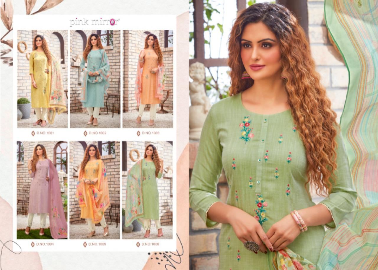 Pink Mirror Cherish Pure Viscose With Embroidery Work Fancy Casual Wear Ready Made Salwar Suits Wholesale Dealer Surat