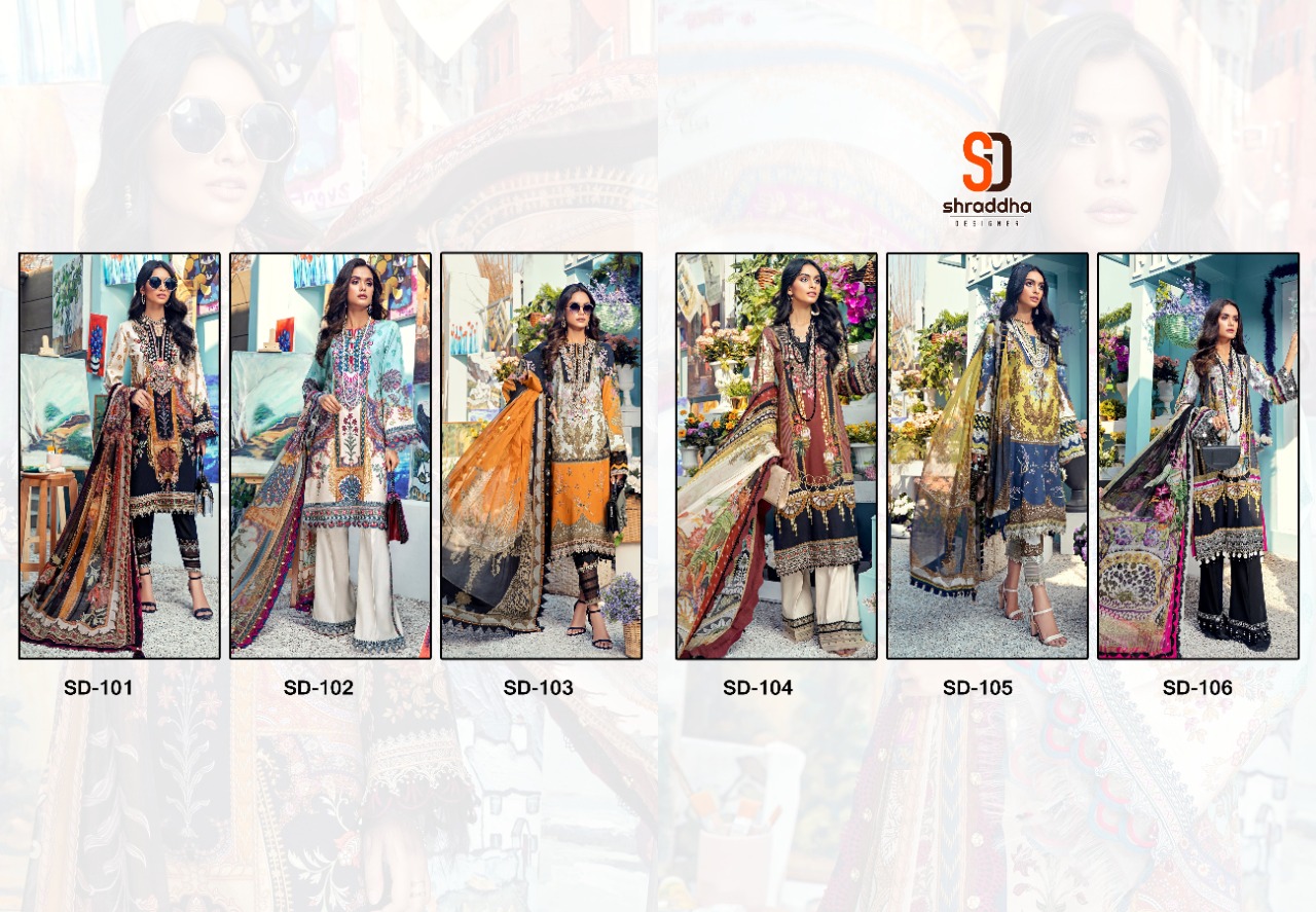 Shraddha Designer Anaya Print Collection Lawn Cotton Print With Embroidery Work Salwar Suits Wholesale Dealer Surat