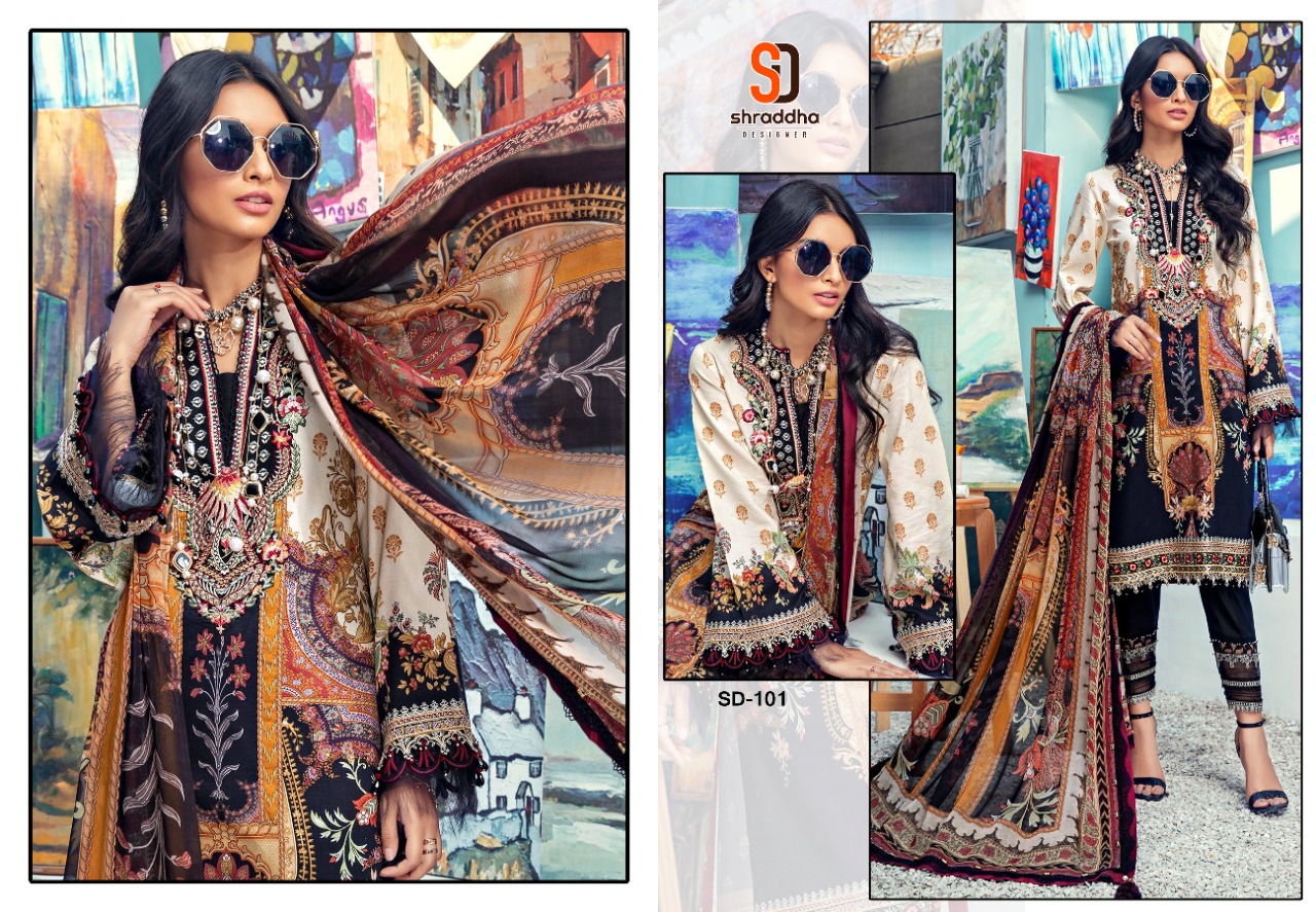 Shraddha Designer Anaya Print Collection Lawn Cotton Print With Embroidery Work Salwar Suits Wholesale Dealer Surat