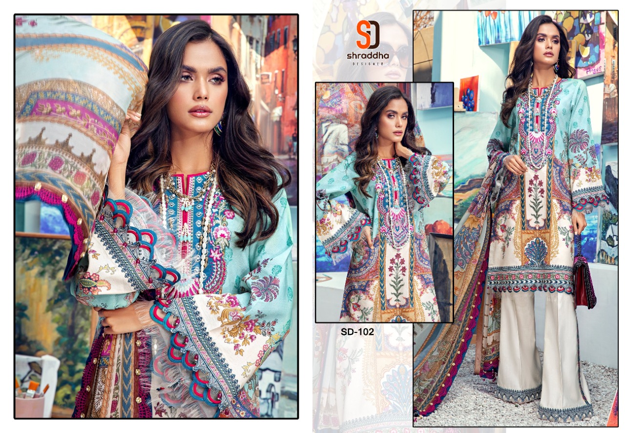 Shraddha Designer Anaya Print Collection Lawn Cotton Print With Embroidery Work Salwar Suits Wholesale Dealer Surat