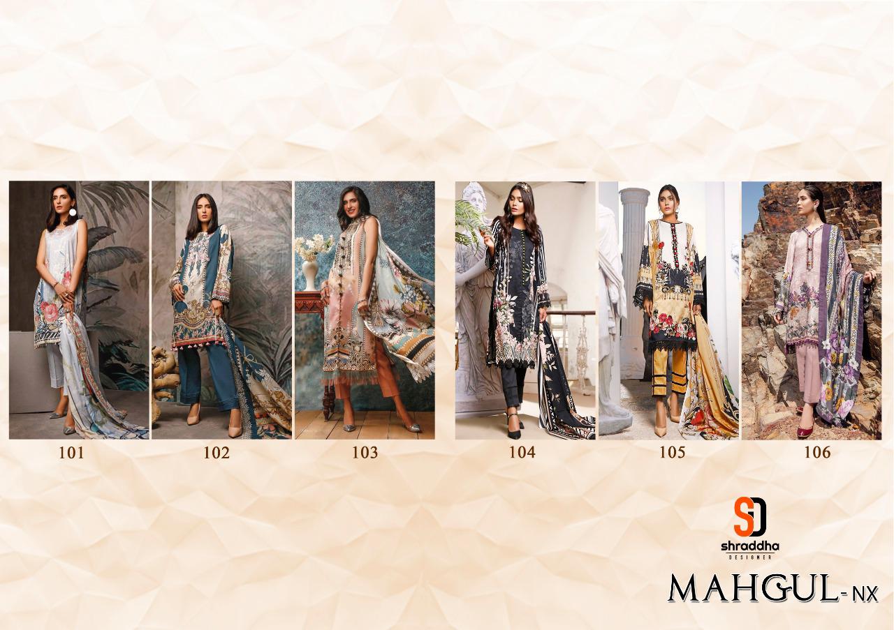 Shraddha Designer Mahgul Nx Lawn Cotton Printed With Heavy Embroidery Work Dress Material Salwar Suits Wholesaler Surat