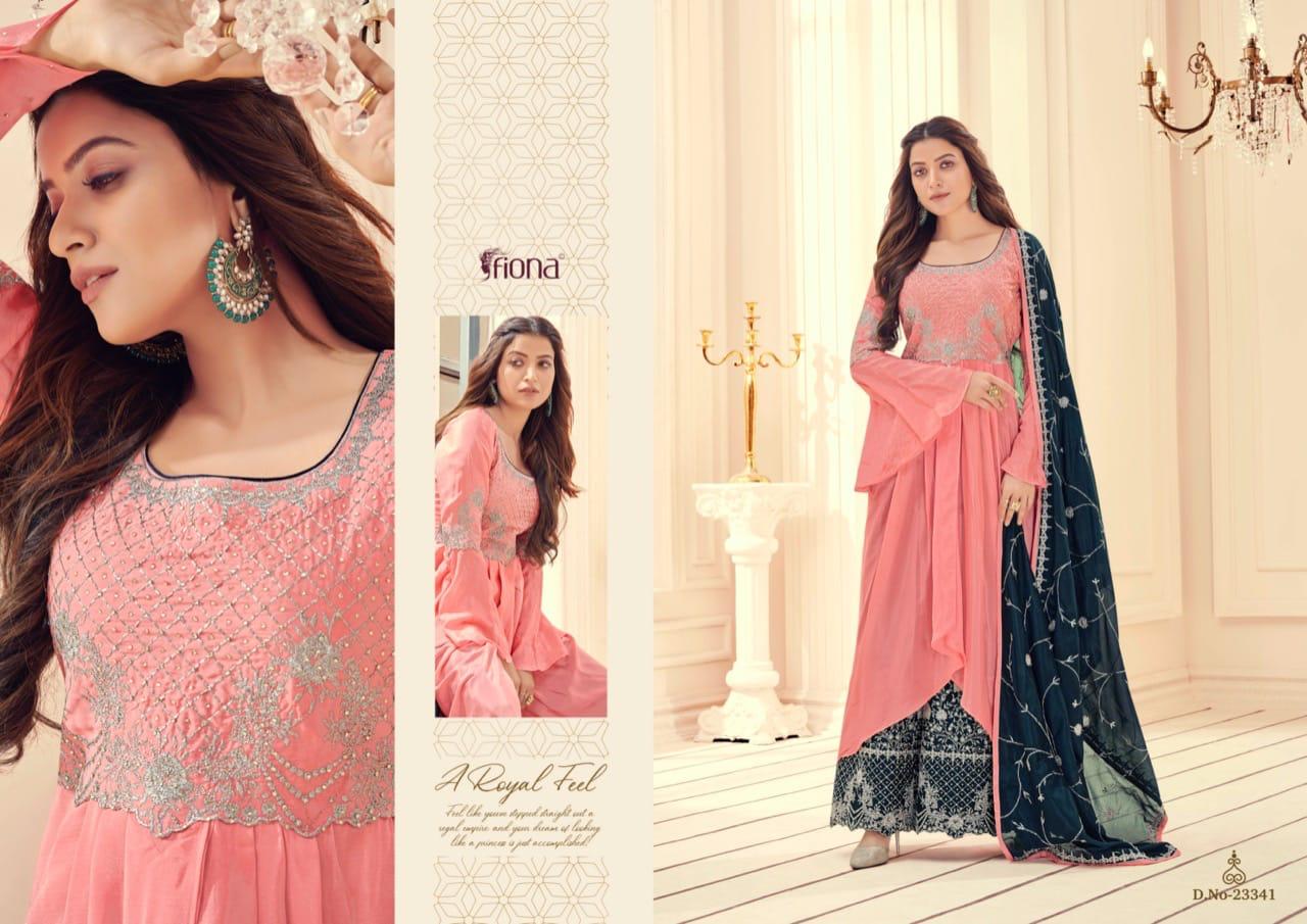 Fiona Manyata Chinnon With Elegant Embroidery Work Fancy Designer Weddig Wear Salwar Kameez Wholesale Dealer Surat