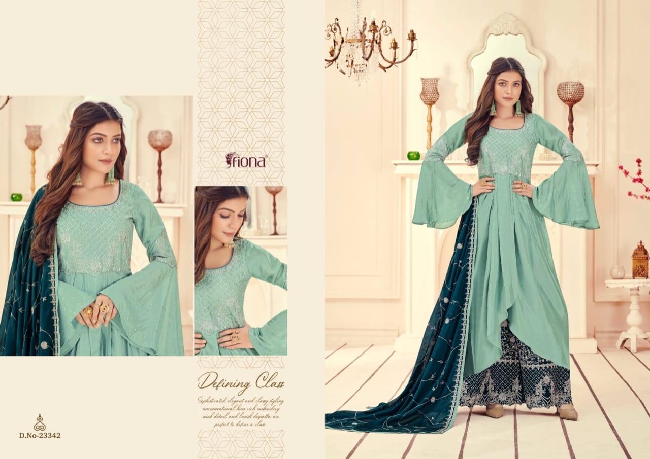 Fiona Manyata Chinnon With Elegant Embroidery Work Fancy Designer Weddig Wear Salwar Kameez Wholesale Dealer Surat