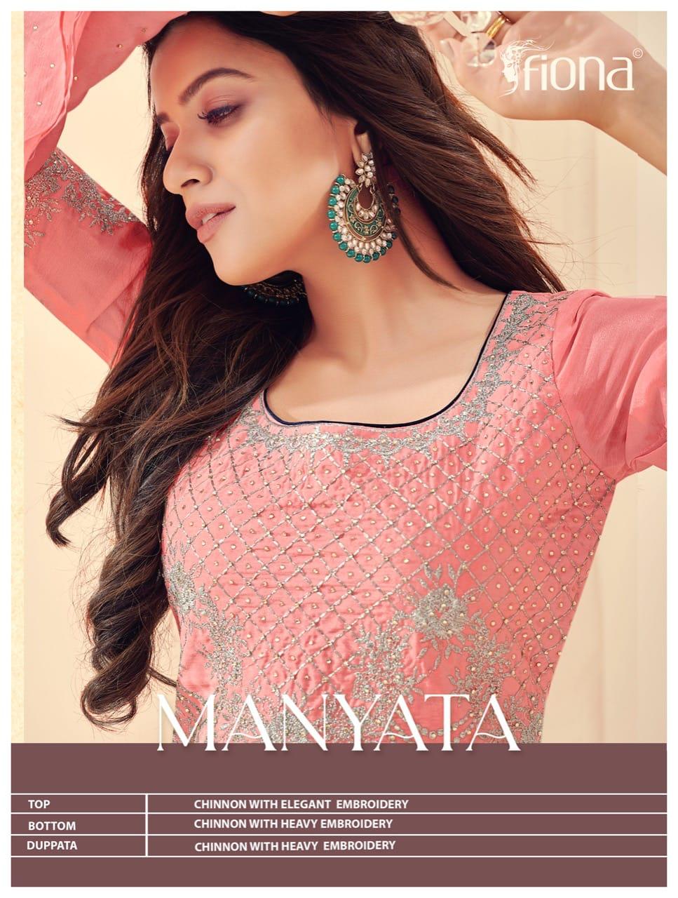 Fiona Manyata Chinnon With Elegant Embroidery Work Fancy Designer Weddig Wear Salwar Kameez Wholesale Dealer Surat