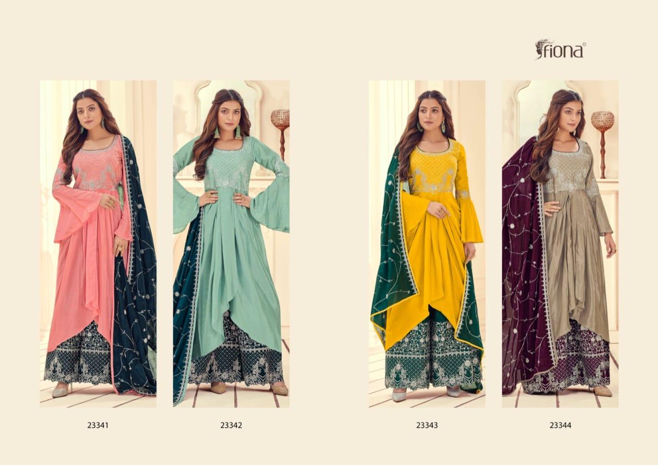 Fiona Manyata Chinnon With Elegant Embroidery Work Fancy Designer Weddig Wear Salwar Kameez Wholesale Dealer Surat