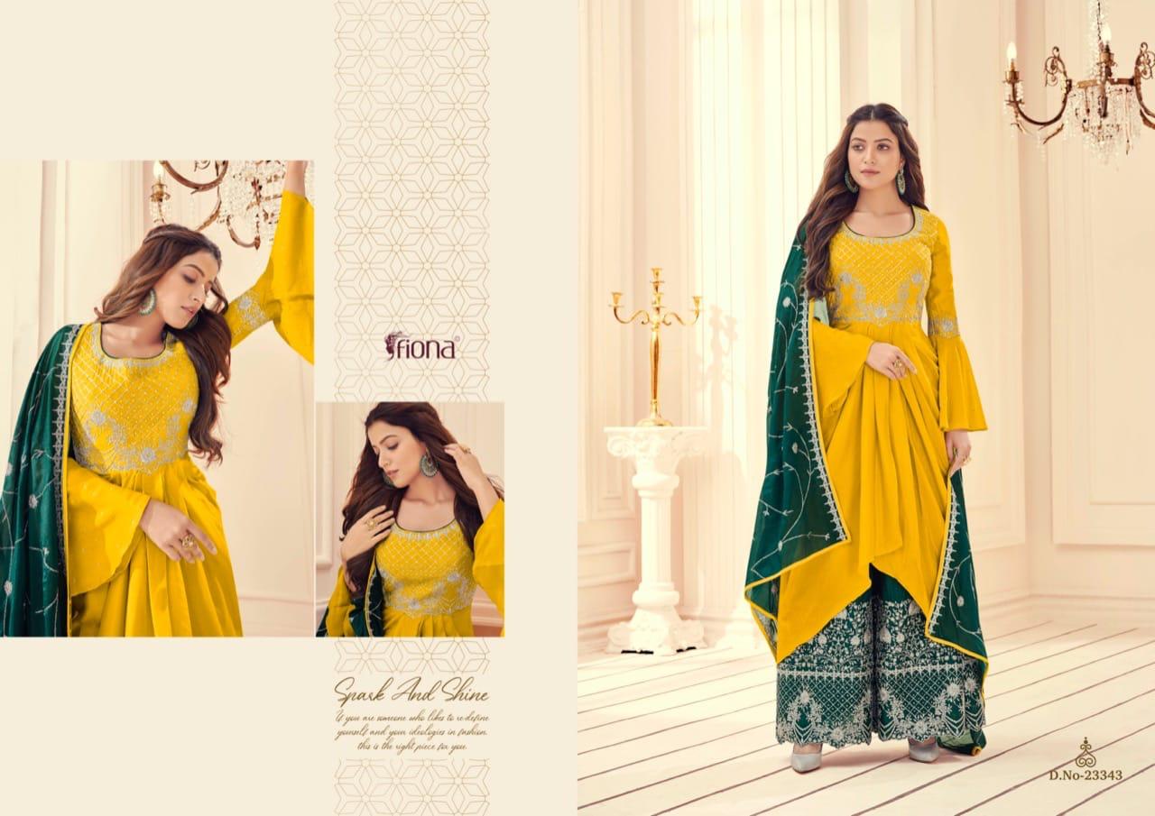 Fiona Manyata Chinnon With Elegant Embroidery Work Fancy Designer Weddig Wear Salwar Kameez Wholesale Dealer Surat