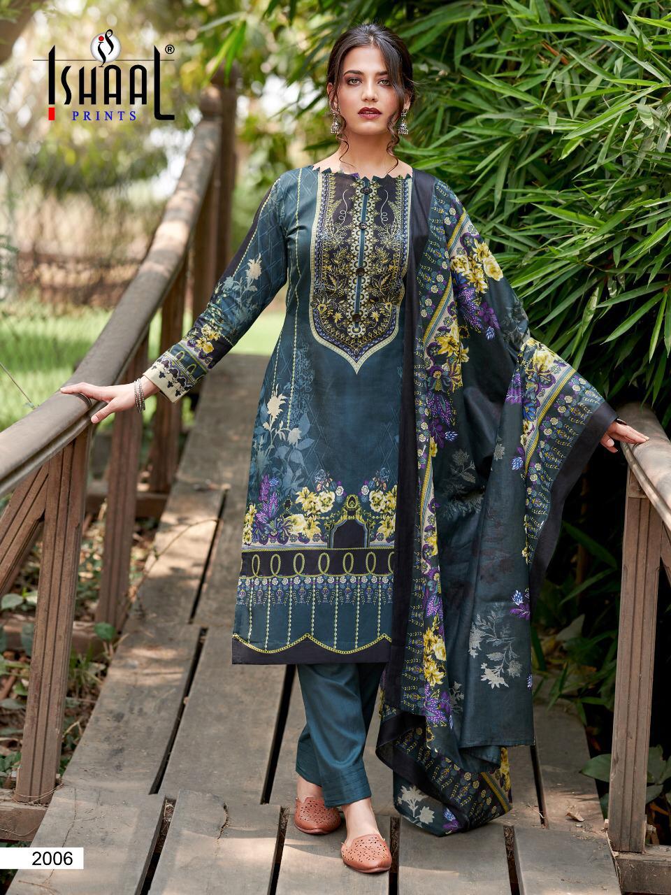 Ishaal Prints Gulmohar Combo Vol 2 Pure Lawn Cotton Karachi Style Dress Material Salwar Suits Wholesale Dealer Surat