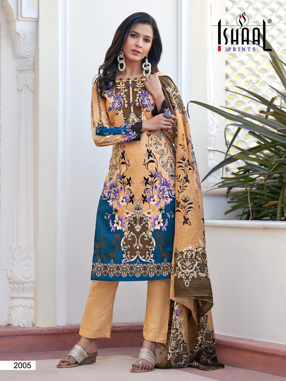 Ishaal Prints Gulmohar Combo Vol 2 Pure Lawn Cotton Karachi Style Dress Material Salwar Suits Wholesale Dealer Surat