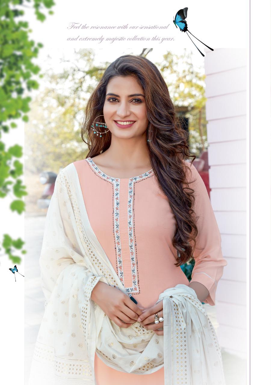 Mittoo Mahendi Vol3 Chinon Butti Handwork And Embroidery Work Casual Wear Readymade Kurti Wholesale Dealer Surat