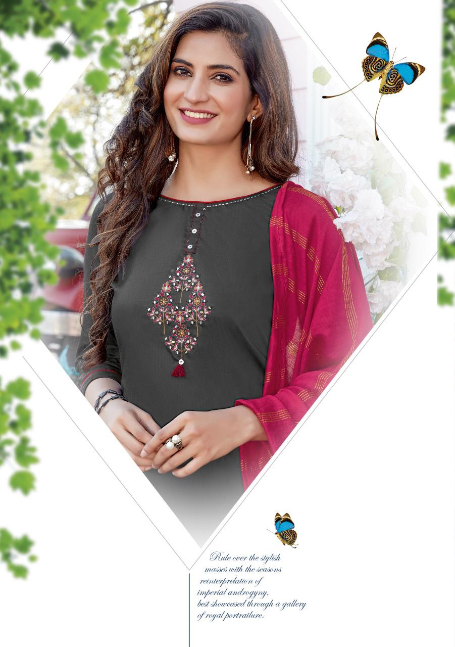 Mittoo Mahendi Vol3 Chinon Butti Handwork And Embroidery Work Casual Wear Readymade Kurti Wholesale Dealer Surat