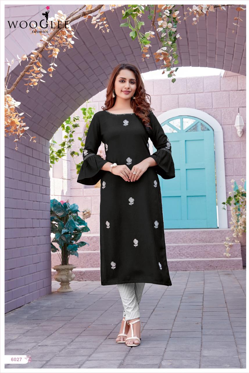 Mittoo Wooglee Fashion Kesar Vol 3 Heavy Rayon With Embroidery Hand Work Casual Wear Kurtis Wholesale Dealer Surat