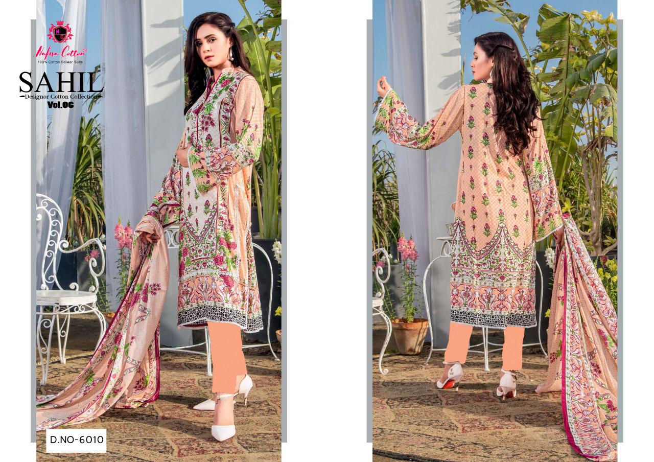 Nafisa Cotton Sahil Vol 6 Pure Cotton Print Karachi Style Dress Material Salwar Suits Wholesale Dealer Surat