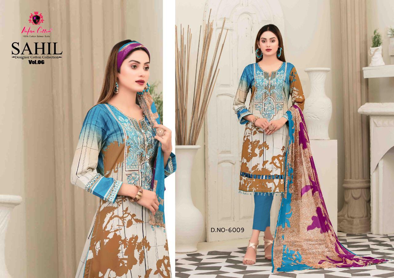 Nafisa Cotton Sahil Vol 6 Pure Cotton Print Karachi Style Dress Material Salwar Suits Wholesale Dealer Surat