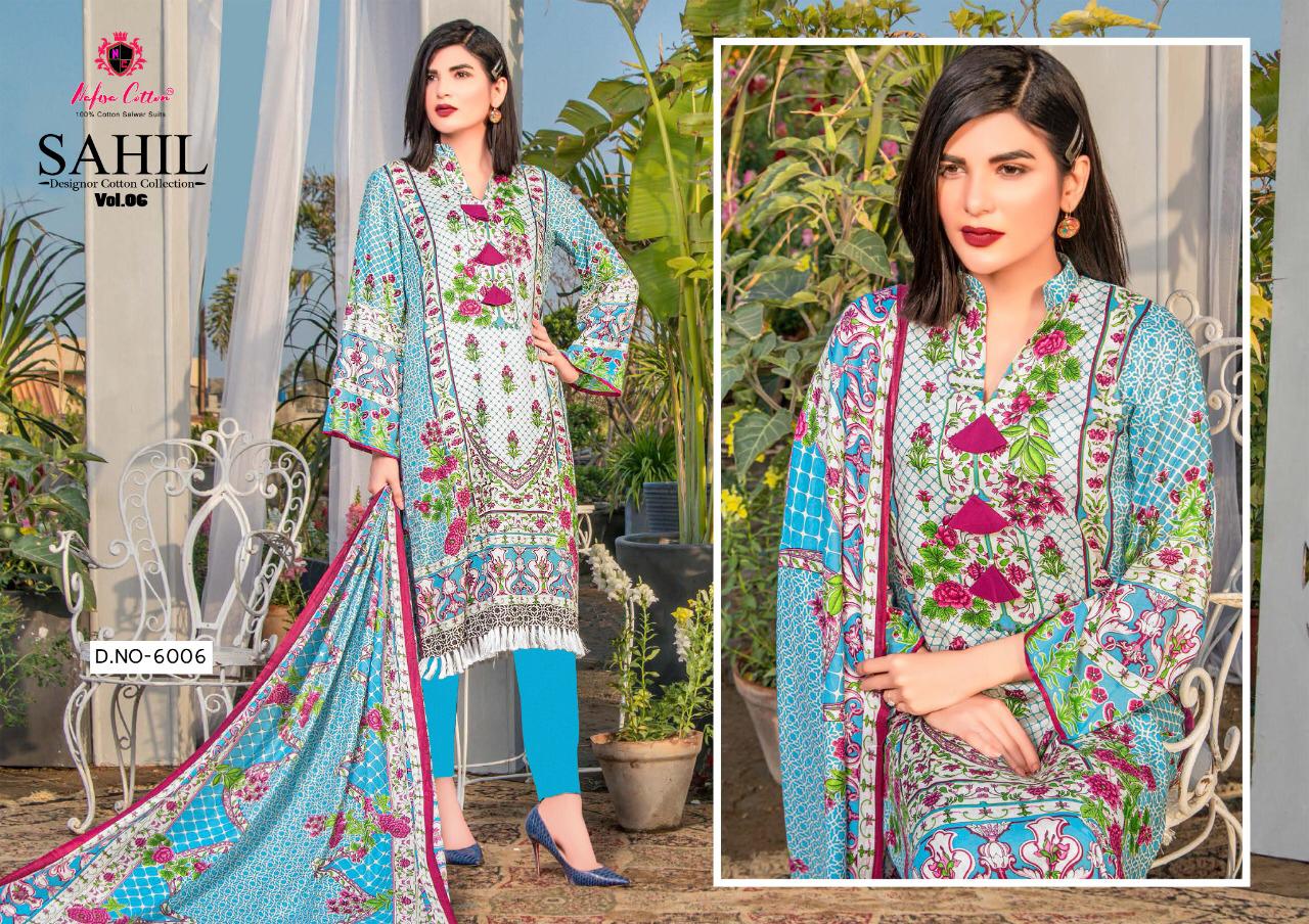 Nafisa Cotton Sahil Vol 6 Pure Cotton Print Karachi Style Dress Material Salwar Suits Wholesale Dealer Surat