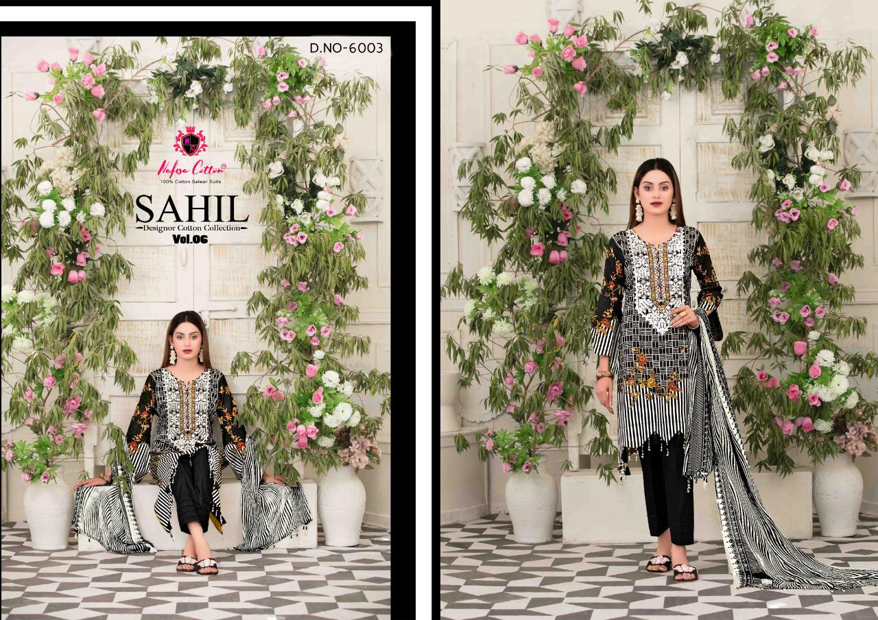 Nafisa Cotton Sahil Vol 6 Pure Cotton Print Karachi Style Dress Material Salwar Suits Wholesale Dealer Surat