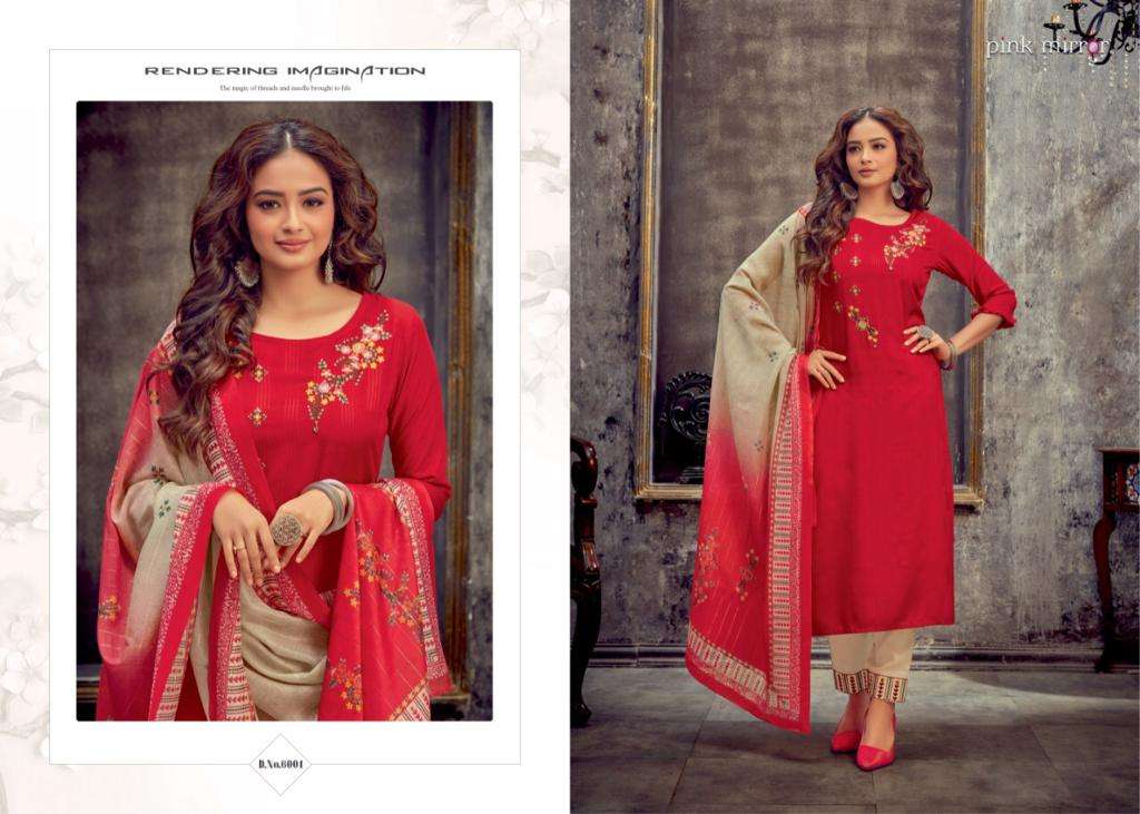 Pink Mirror Vogue Vol 6 Viscose With Fancy Embroidery Work Casual Wear Ready Made Kurtis Wholesale Dealer Surat