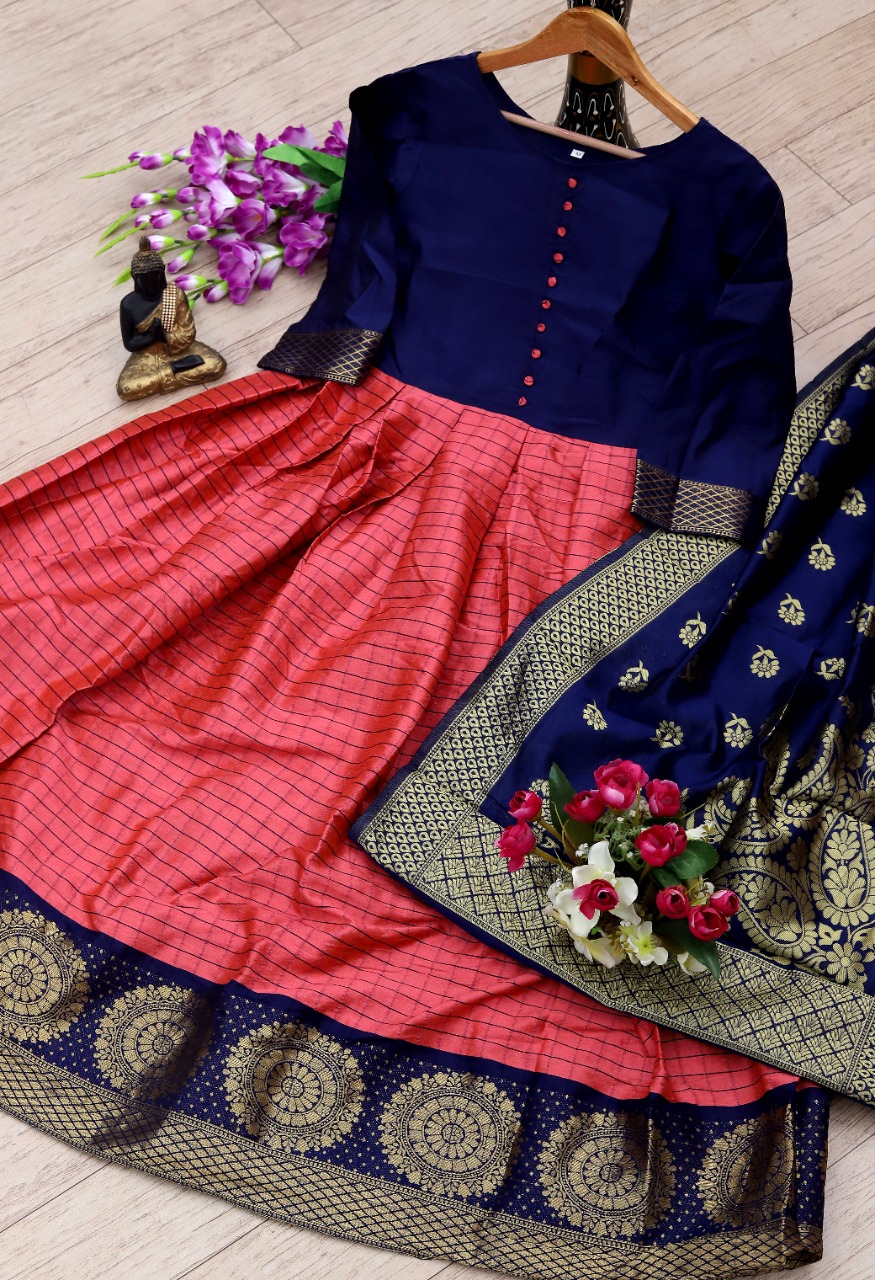 Rahul Nx Kulfi Vol 2 Banarasi Silk Jacquard Long Gown Style Party Wear Ready Made Kurtis Wholesale Dealer Surat
