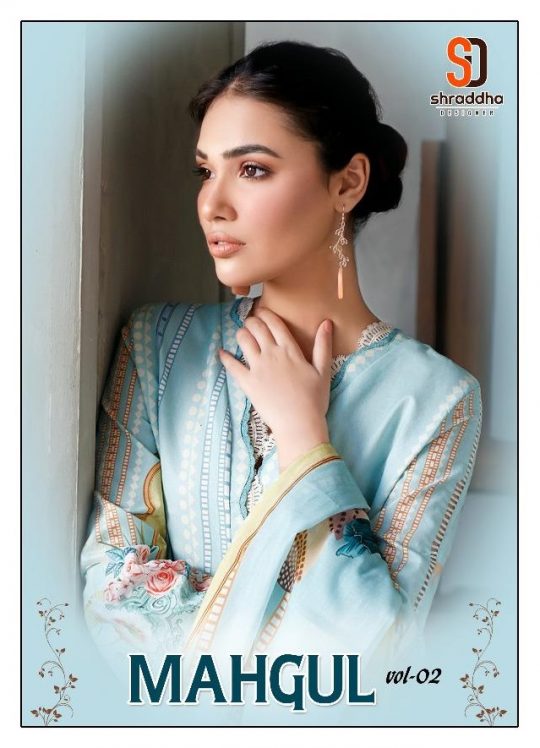 Shraddha Designer Mahgul Vol 2 Lawn Cotton Print With Embroidery Work Pakistani Style Salwar Kameez Wholesale Dealer Surat