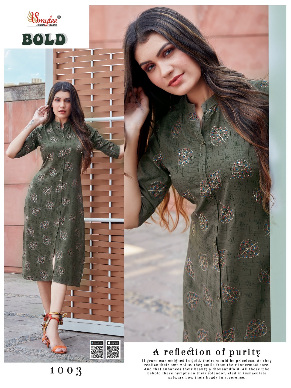 Smylee Fashion Bold Heavy Slub Print Rayon With Manual Hand Work Casual Wear Kurtis Wholesale Dealer Surat
