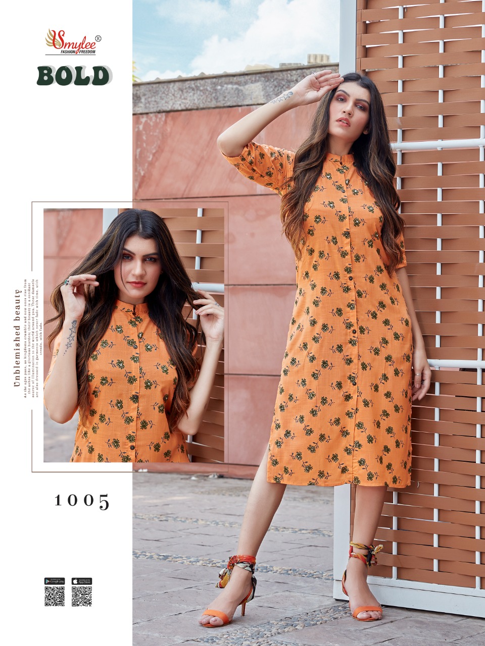 Smylee Fashion Bold Heavy Slub Print Rayon With Manual Hand Work Casual Wear Kurtis Wholesale Dealer Surat