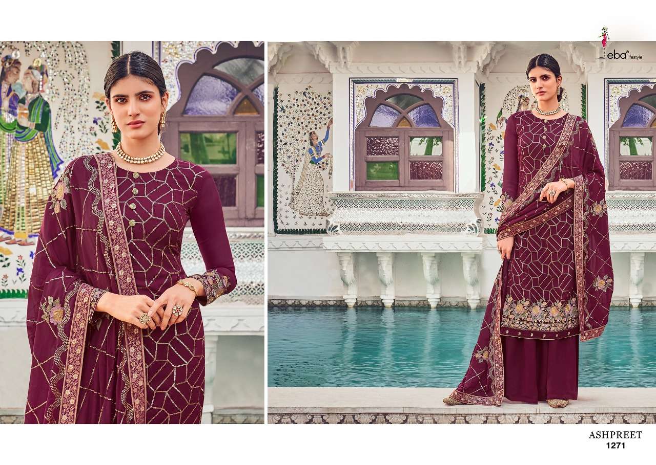 Eba Lifestyle Ashpreet Vol 3 Fox Georgette With Heavy Embroidery Work Pakistani Style Salwar Kameez Wholesale Dealer Surat