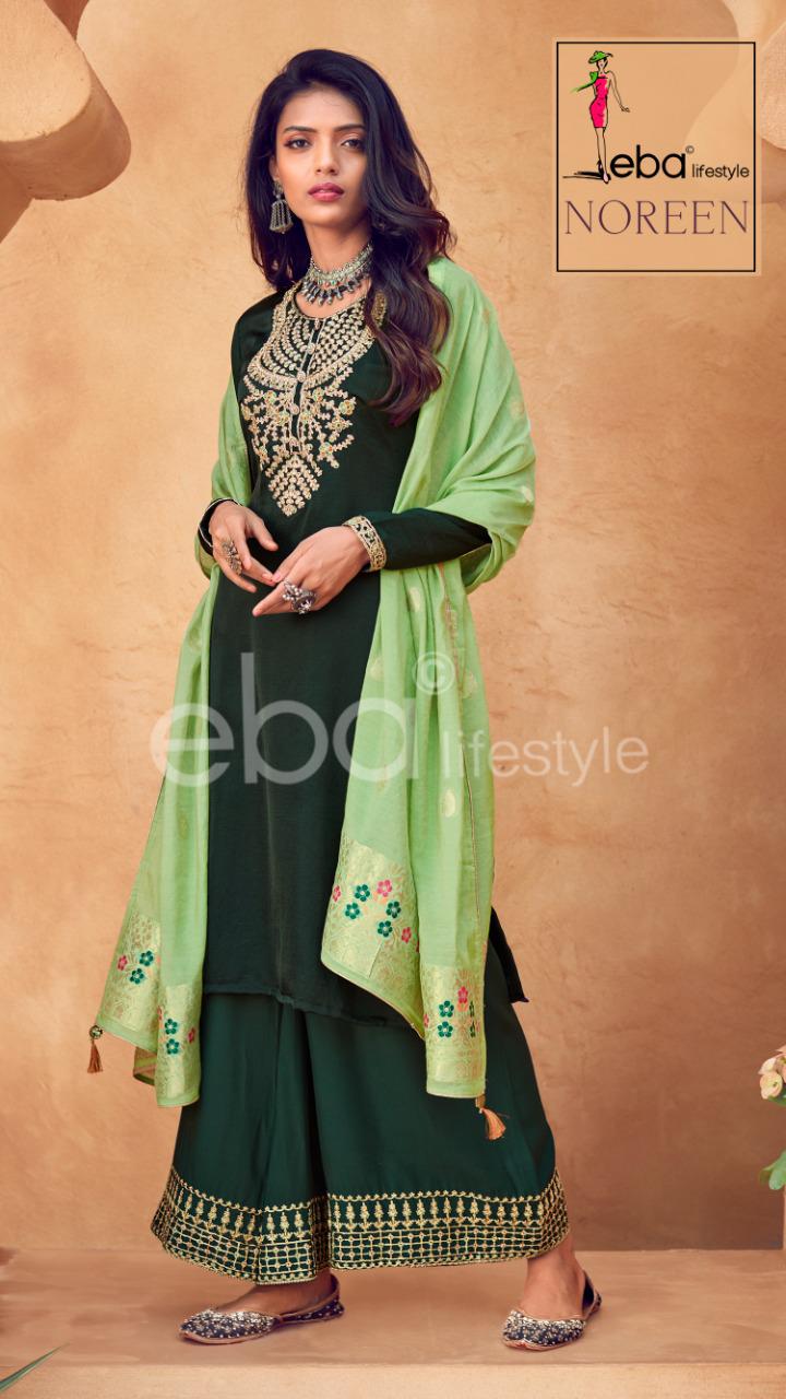 Eba Lifestyle Noreen Pure Viscose Silk With Fancy Embroidery Work Dress Material Salwar Suits Wholesale Dealer Surat