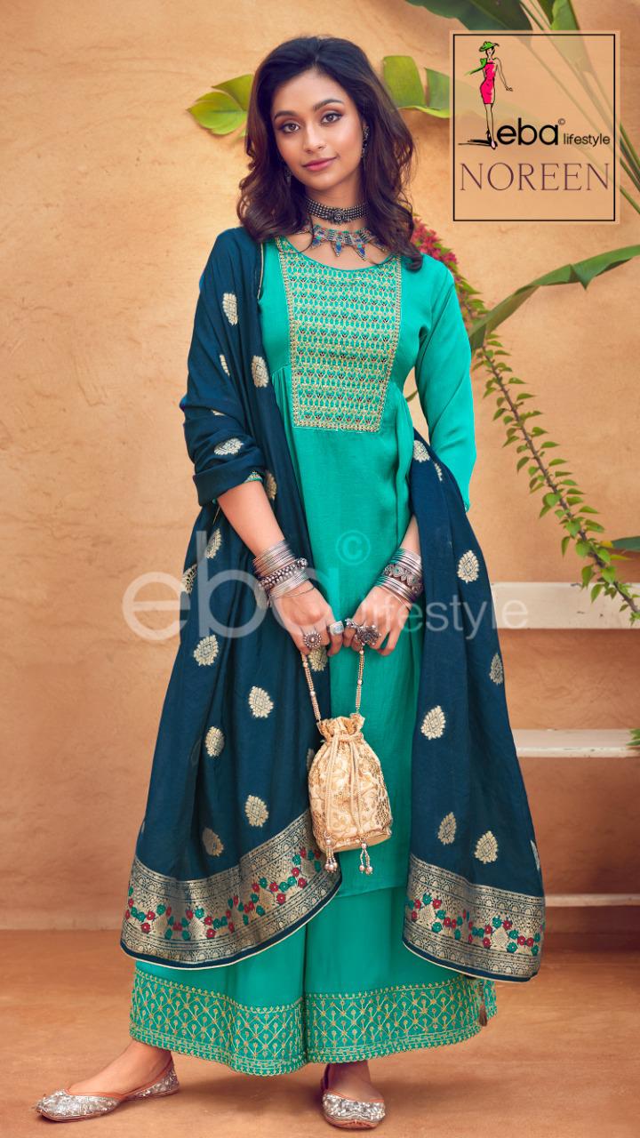 Eba Lifestyle Noreen Pure Viscose Silk With Fancy Embroidery Work Dress Material Salwar Suits Wholesale Dealer Surat