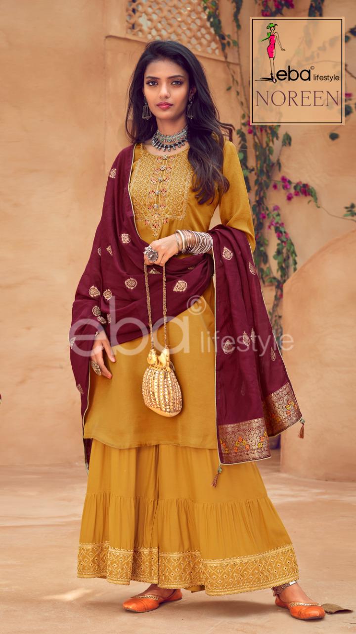 Eba Lifestyle Noreen Pure Viscose Silk With Fancy Embroidery Work Dress Material Salwar Suits Wholesale Dealer Surat