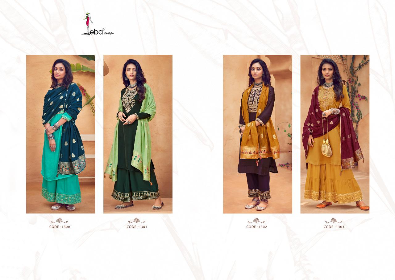 Eba Lifestyle Noreen Pure Viscose Silk With Fancy Embroidery Work Dress Material Salwar Suits Wholesale Dealer Surat