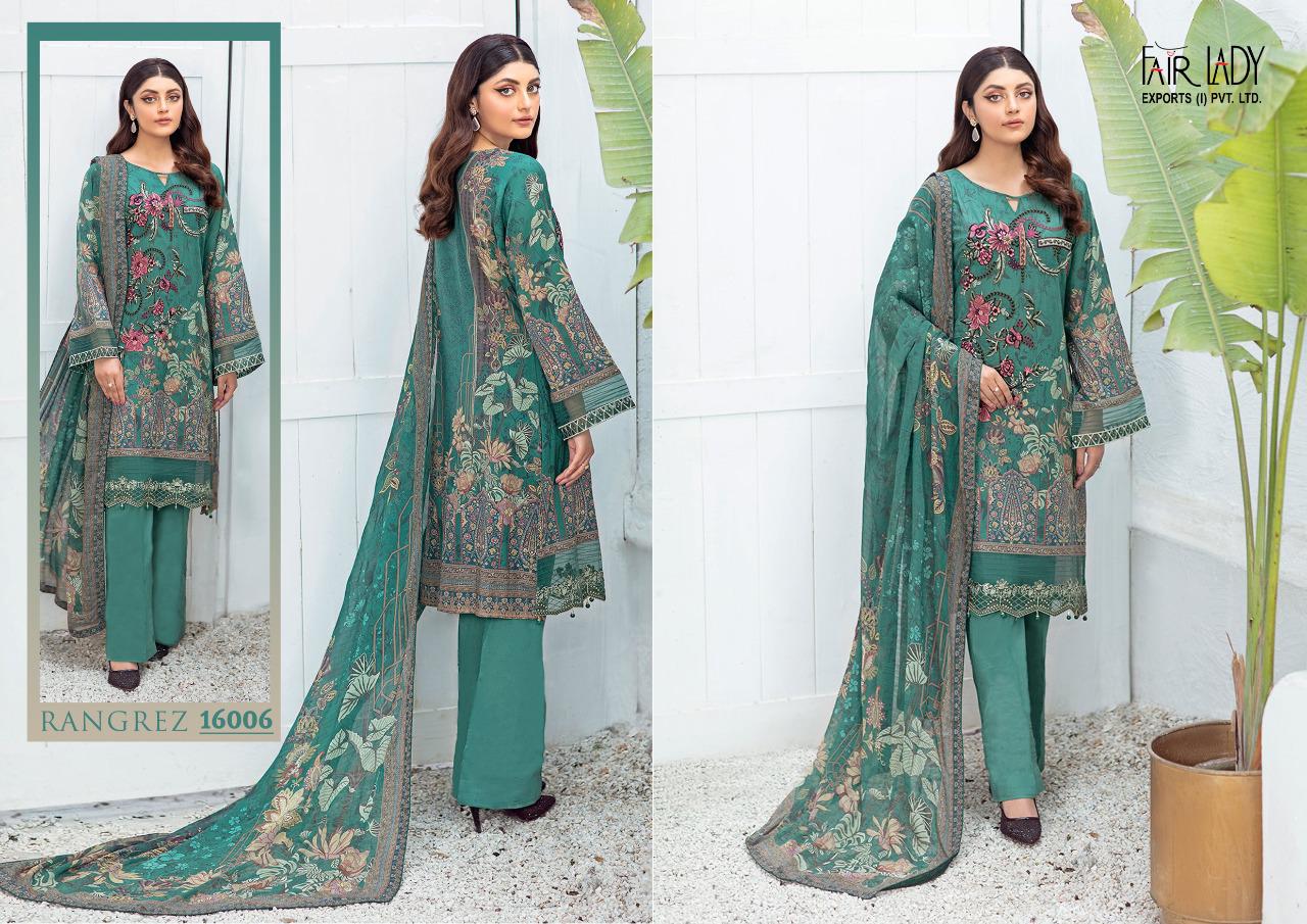 Fairlady Ramsha Rangrez Pure Cotton With Digital Print And Heavy Embroidery Work Dress Material Salwar Suit Wholesale Dealer Surat