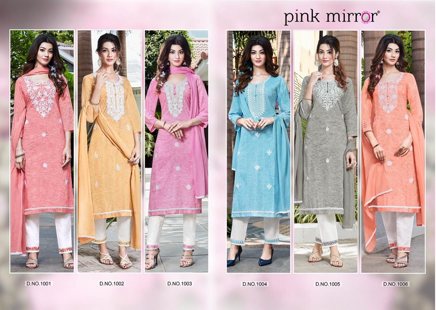 Pink Mirror Bloom Pure Viscose With Heavy Embroidery Work Long Straight Type Casual Wear Kurtis Wholesale Dealer Surat