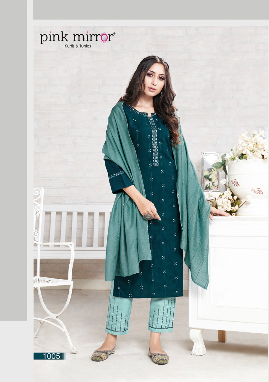 Pink Mirror Couture Viscose With Sequence Embroidery Work Ready Fancy Wear Kurti Wholesale Dealer Surat
