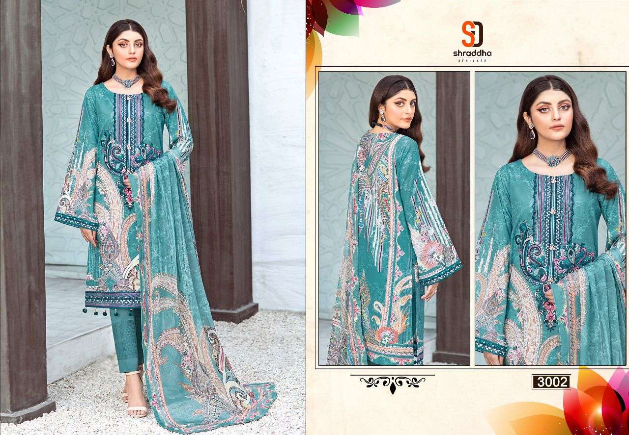 Shraddha Designer Marjjan Vol 3 Lawn Cotton Printed With Heavy Embroidery Dress Material Salwar Suit Wholesale Dealer Surat