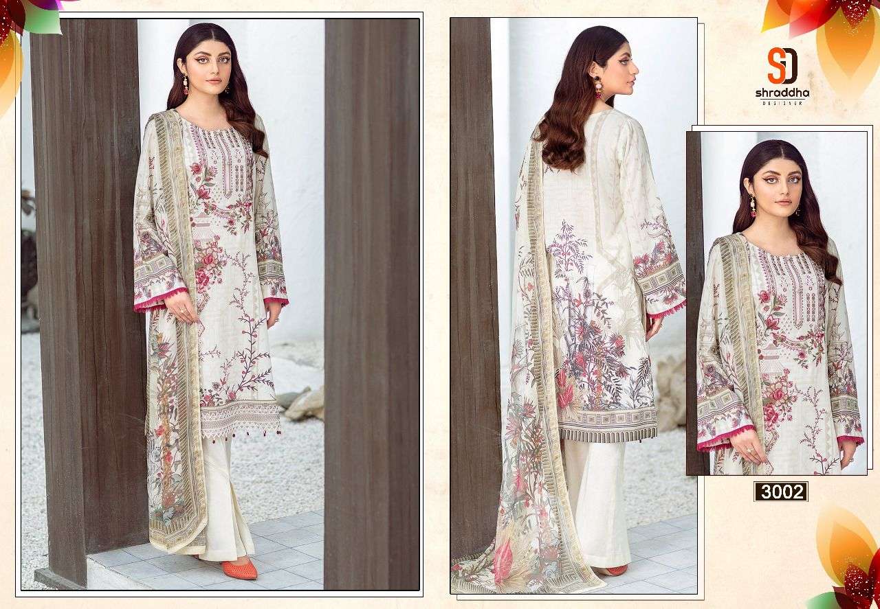 Shraddha Designer Marjjan Vol 3 Lawn Cotton Printed With Heavy Embroidery Dress Material Salwar Suit Wholesale Dealer Surat
