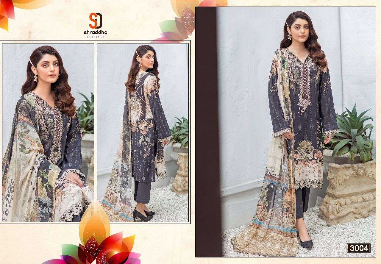 Shraddha Designer Marjjan Vol 3 Lawn Cotton Printed With Heavy Embroidery Dress Material Salwar Suit Wholesale Dealer Surat