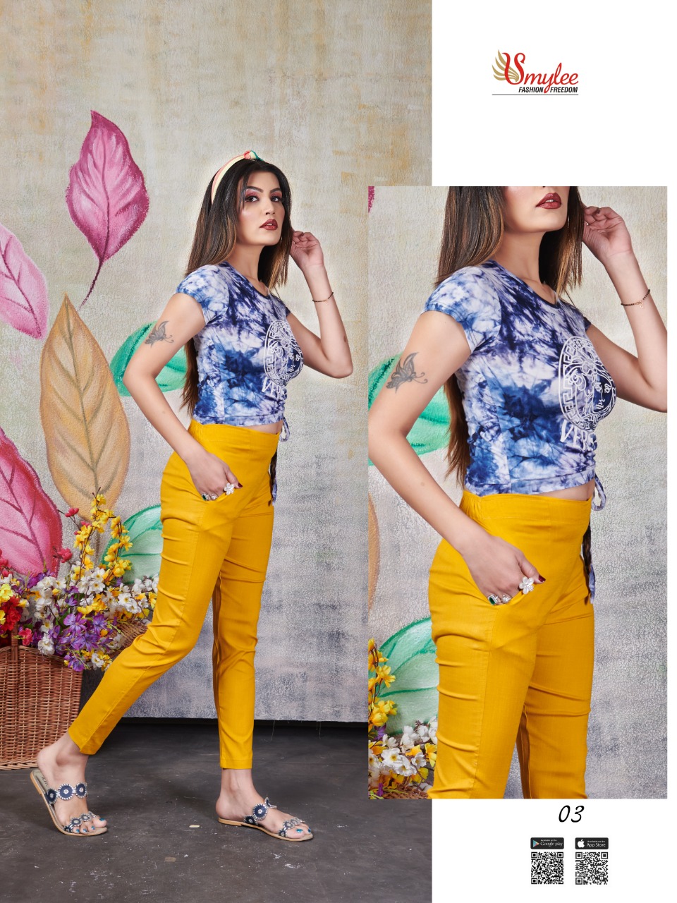Smylee Fashion La Bella Heavy Starchable Slub Fabric Readymade Colourful Pant Collection Wholesale Dealer Surat