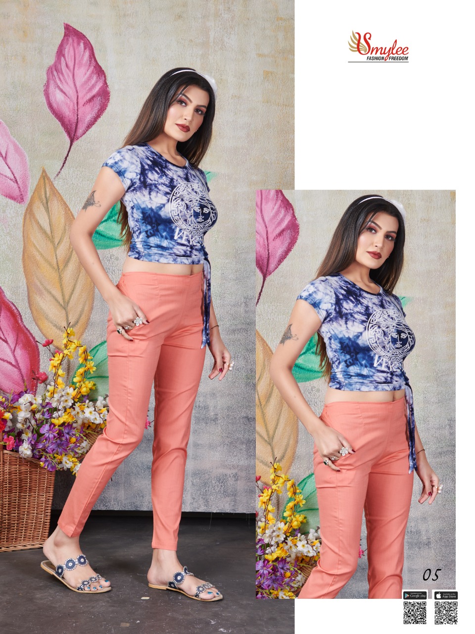 Smylee Fashion La Bella Heavy Starchable Slub Fabric Readymade Colourful Pant Collection Wholesale Dealer Surat