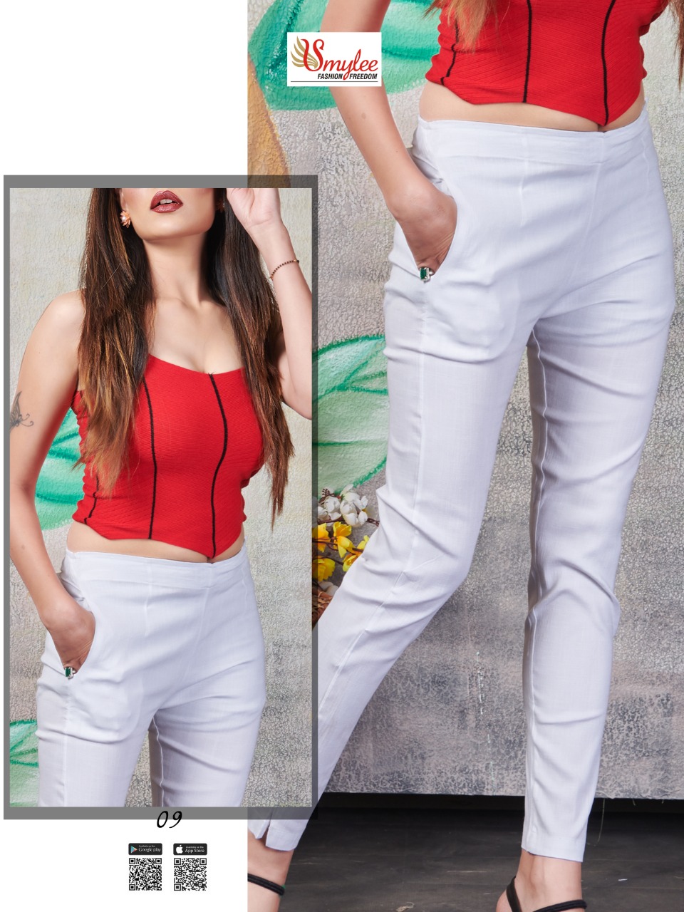 Smylee Fashion La Bella Heavy Starchable Slub Fabric Readymade Colourful Pant Collection Wholesale Dealer Surat