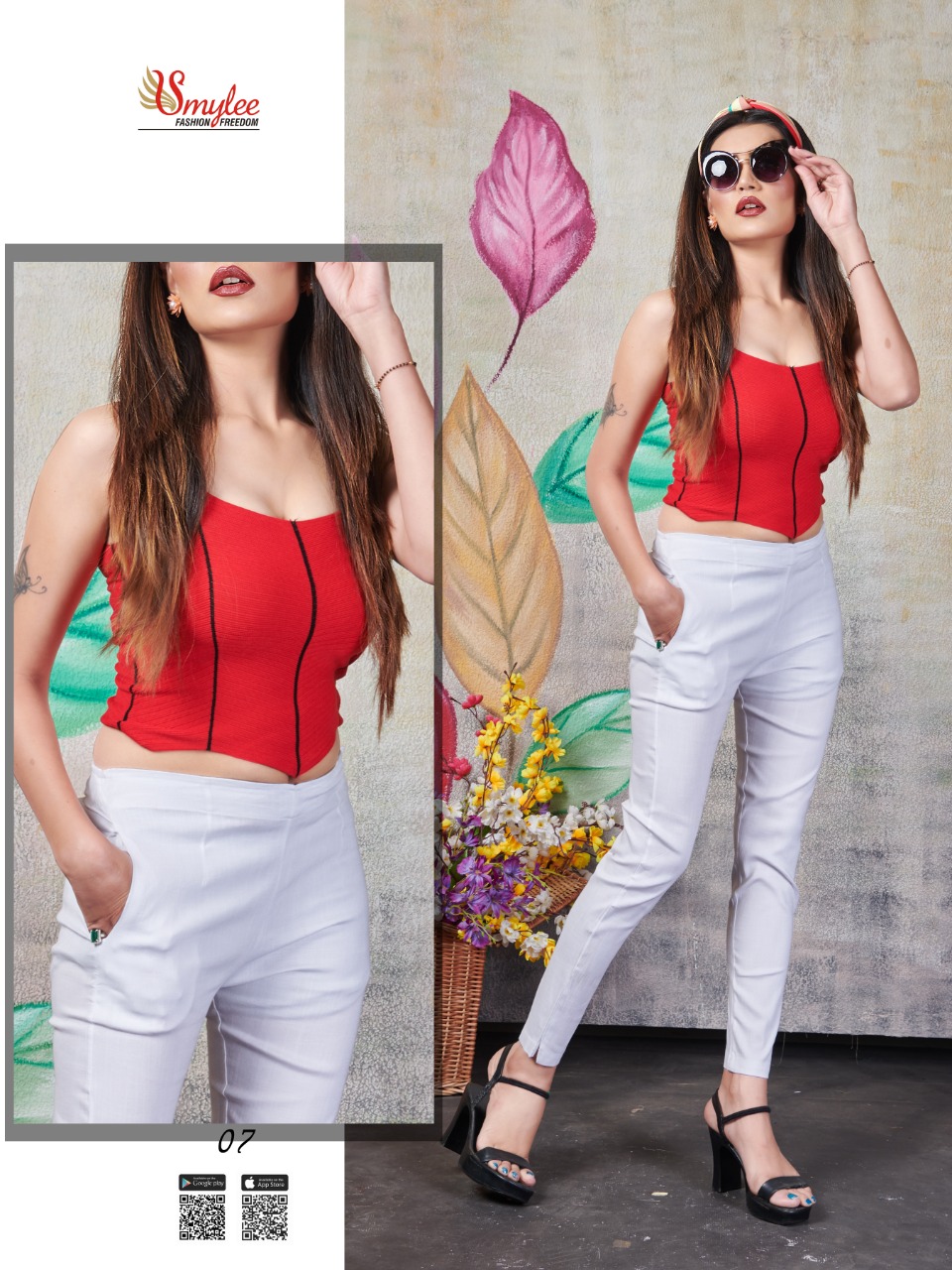 Smylee Fashion La Bella Heavy Starchable Slub Fabric Readymade Colourful Pant Collection Wholesale Dealer Surat