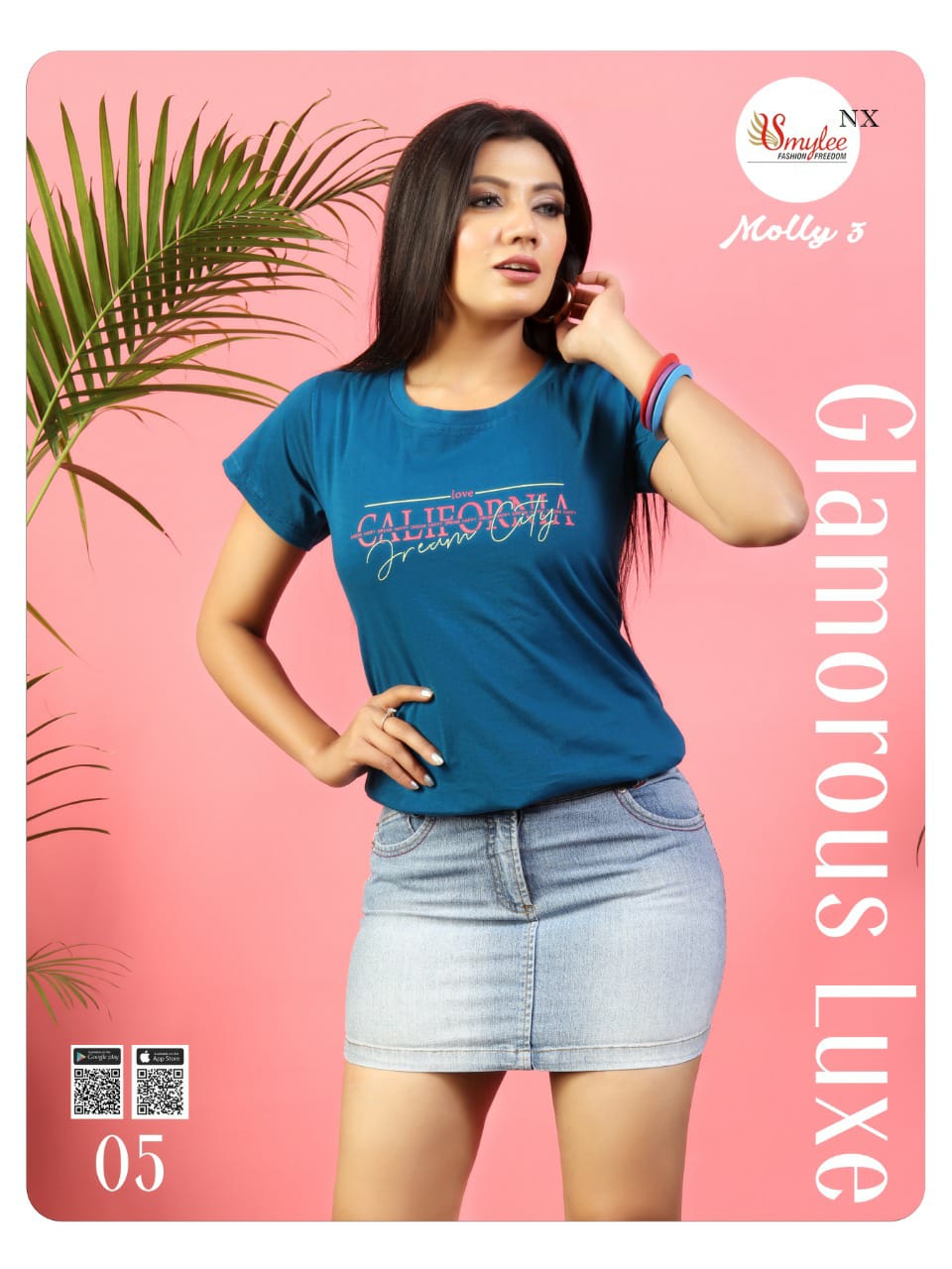 Smylee Fashion Molly Vol 3 24 Count Sinker Hosiery With Print Readymade Readymade Short Top Wholesale Dealer Surat