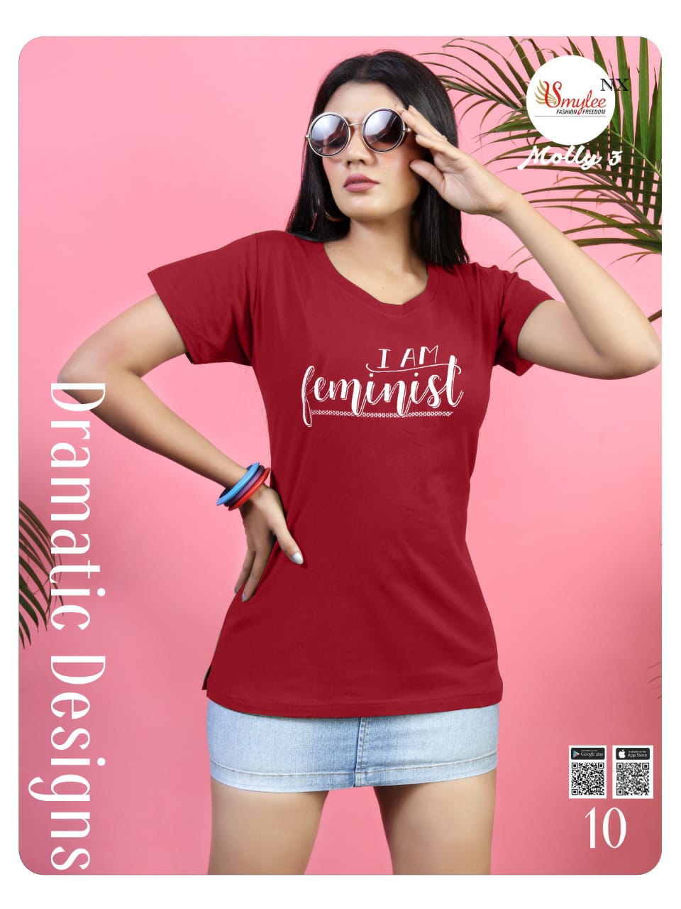 Smylee Fashion Molly Vol 3 24 Count Sinker Hosiery With Print Readymade Readymade Short Top Wholesale Dealer Surat