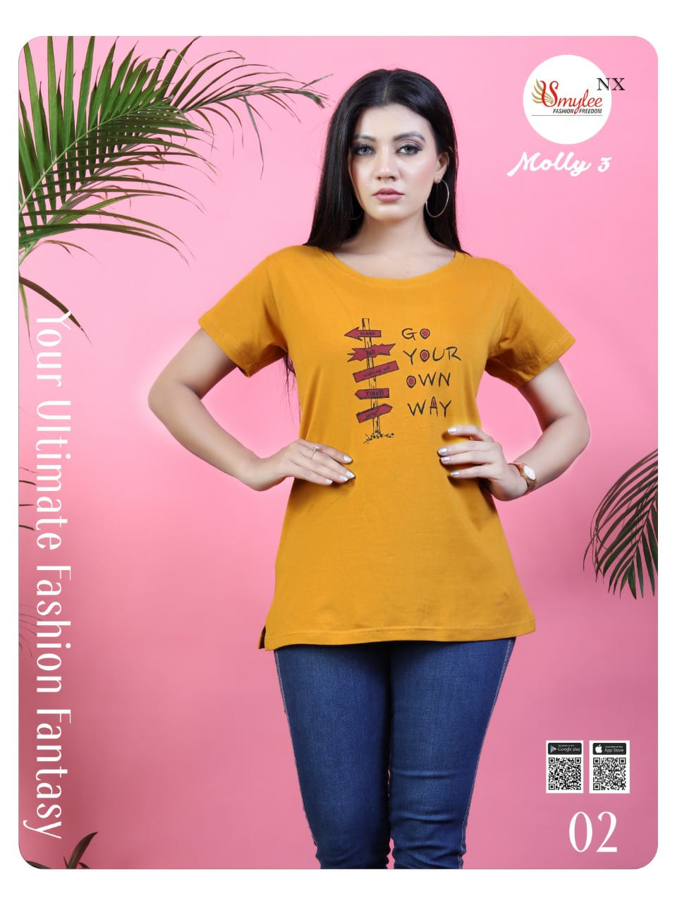Smylee Fashion Molly Vol 3 24 Count Sinker Hosiery With Print Readymade Readymade Short Top Wholesale Dealer Surat