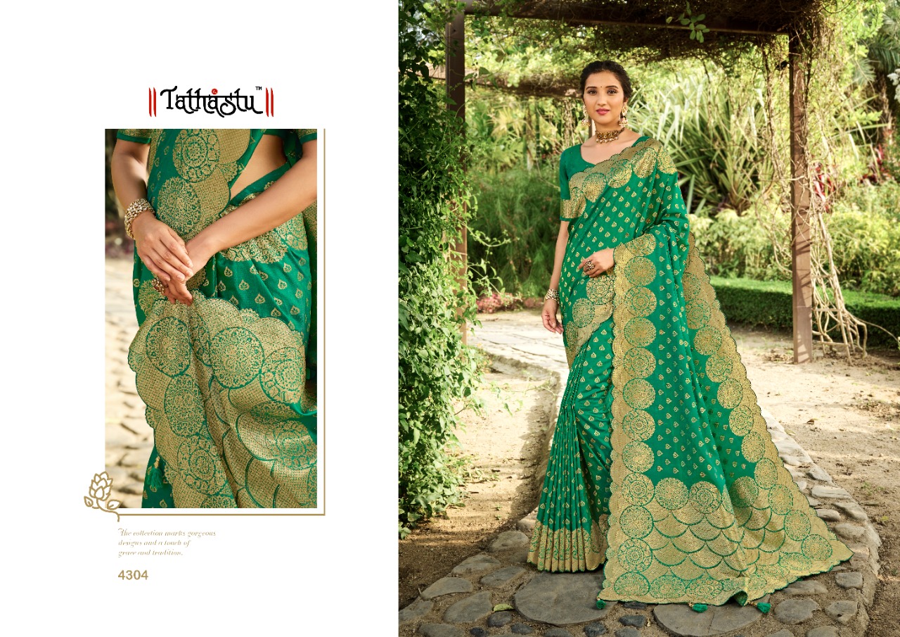 Tathastu 4300 Series Silk Fabric Fancy Party Wear Saree
