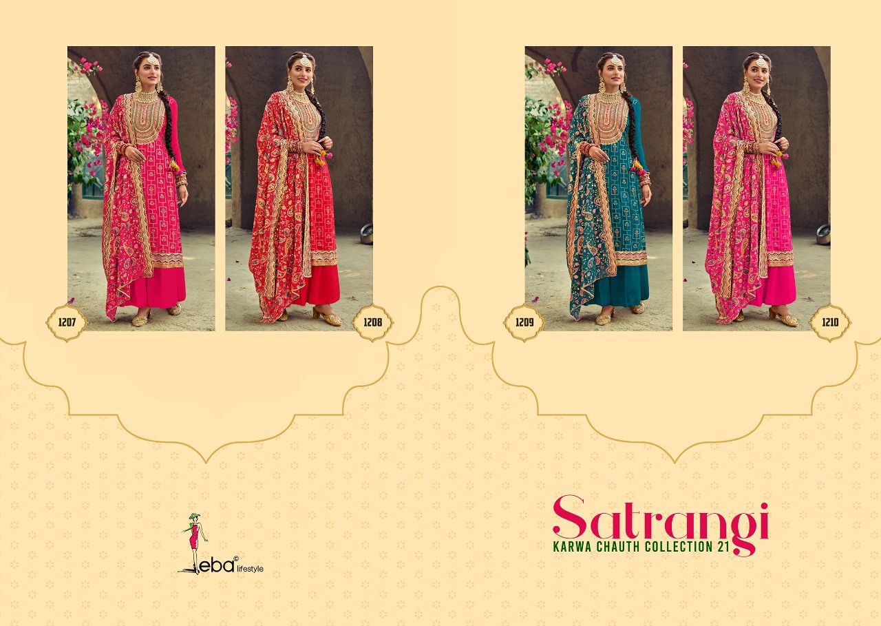 Eba Lifestyle Satrangi Georgette Suits Online Wholesaler Surat