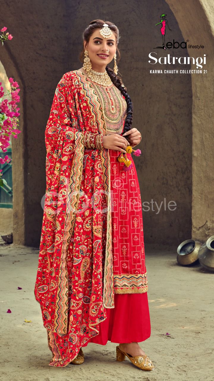 Eba Lifestyle Satrangi Georgette Suits Online Wholesaler Surat