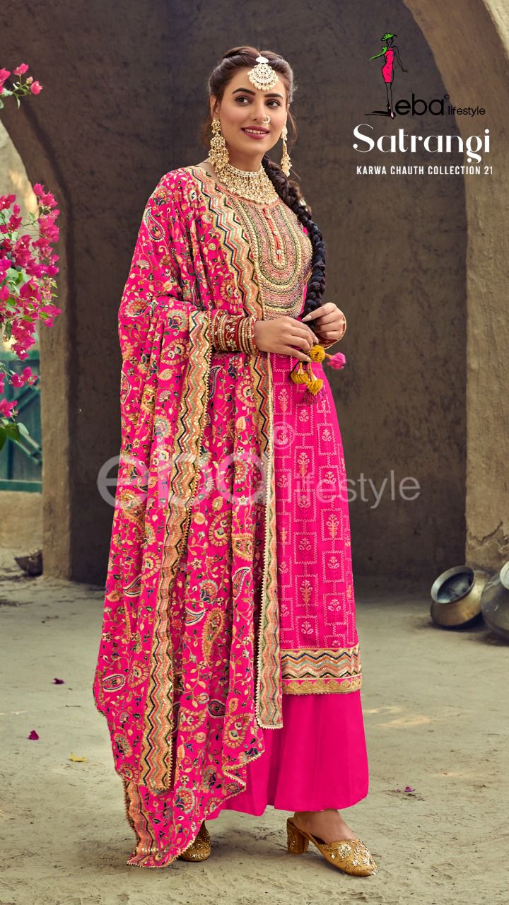 Eba Lifestyle Satrangi Georgette Suits Online Wholesaler Surat