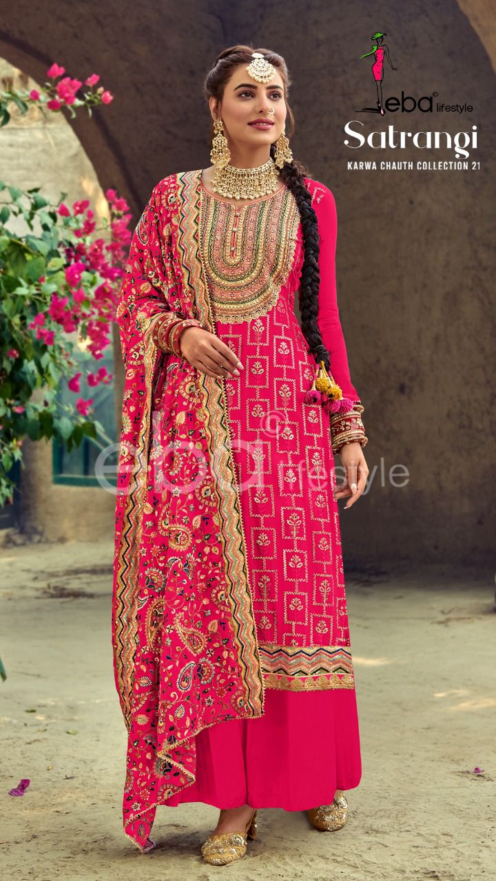 Eba Lifestyle Satrangi Georgette Suits Online Wholesaler Surat